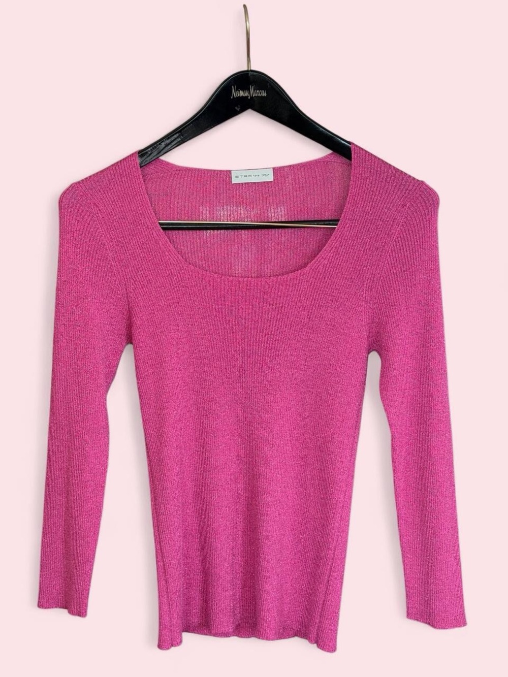 Etro Fuchsia Ribbed Knit Top